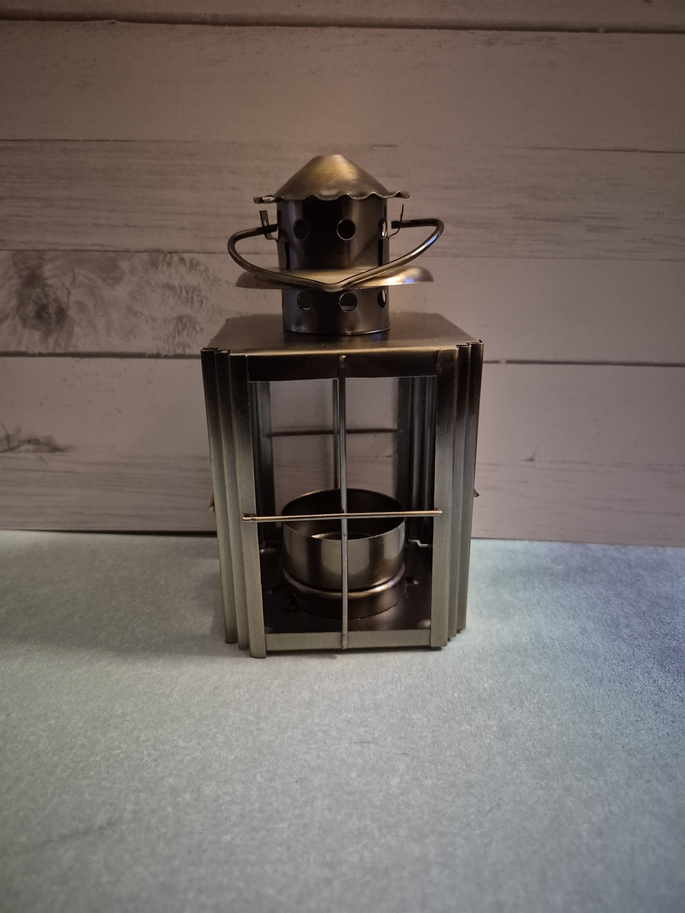 Metal Tea Light Lantern in Bronze - Decorative Home Accent